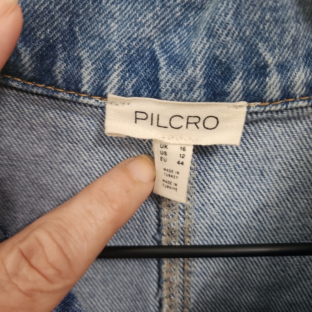 Anthropologie by Pilcro Denim Mini Dress Button Front size 12 - Picture 5 of 8